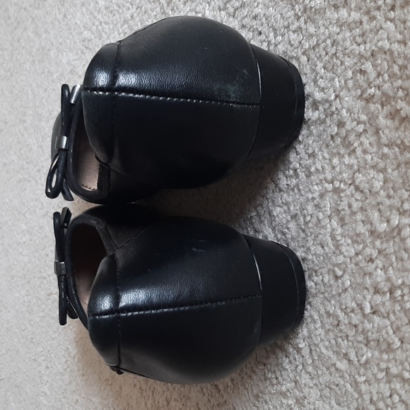 NATURALIZER "Dove" "N5 Contour" Cushioned, Square Toe, Black Leather Wedge Shoes - Picture 8 of 16